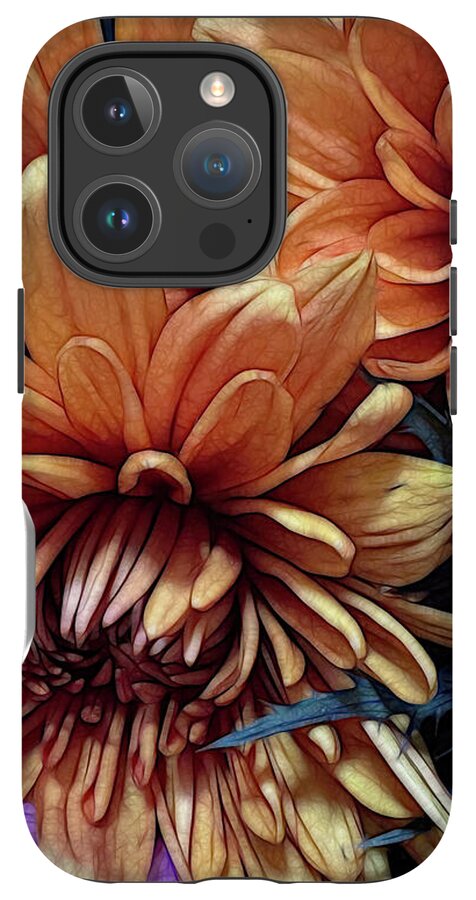 October Flowers 8 Vibrant Orange Flowers Close-Up - Phone Case