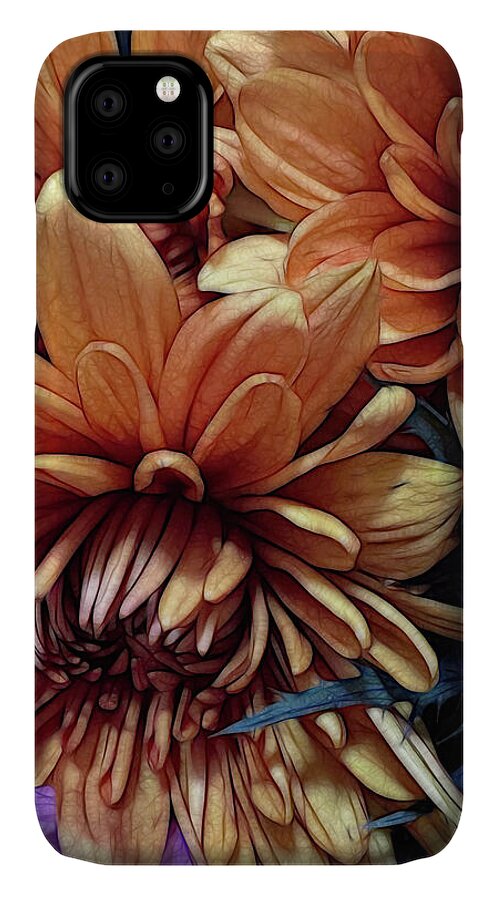 October Flowers 8 Vibrant Orange Flowers Close-Up - Phone Case