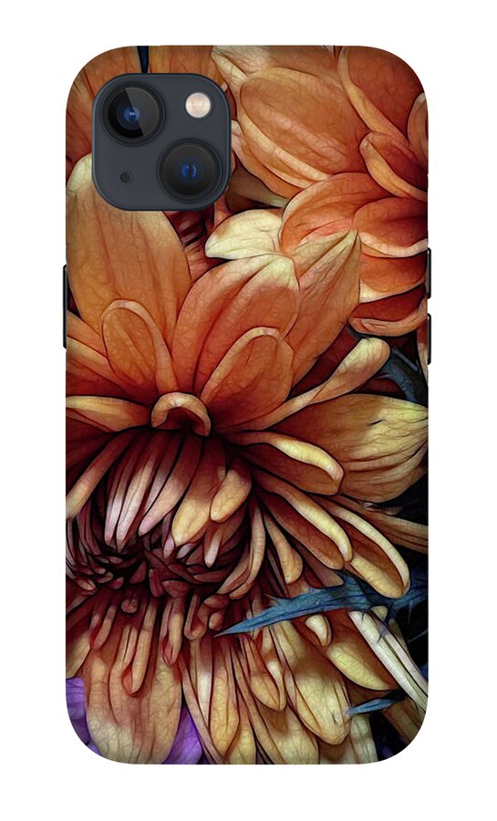 October Flowers 8 Vibrant Orange Flowers Close-Up - Phone Case