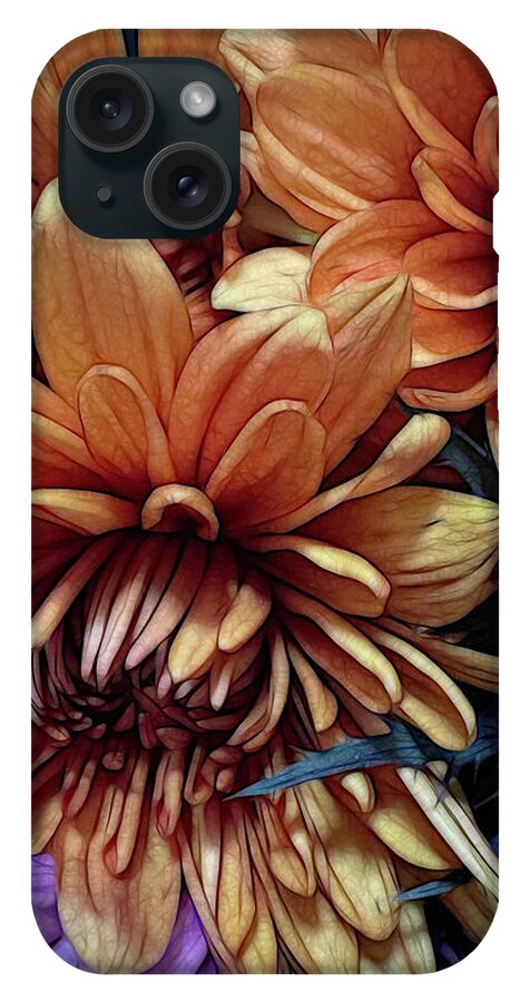 October Flowers 8 Vibrant Orange Flowers Close-Up - Phone Case
