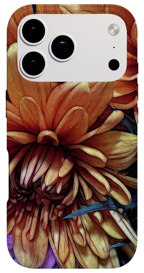 October Flowers 8 Vibrant Orange Flowers Close-Up - Phone Case