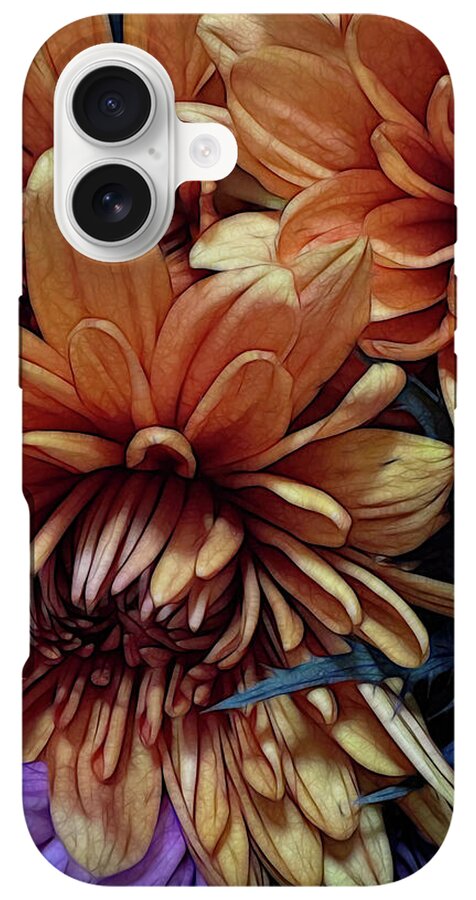 October Flowers 8 Vibrant Orange Flowers Close-Up - Phone Case
