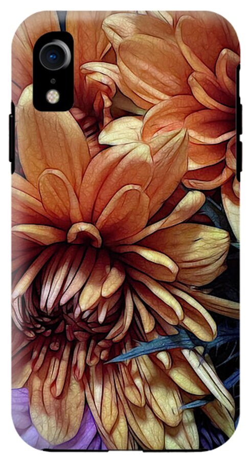 October Flowers 8 Vibrant Orange Flowers Close-Up - Phone Case