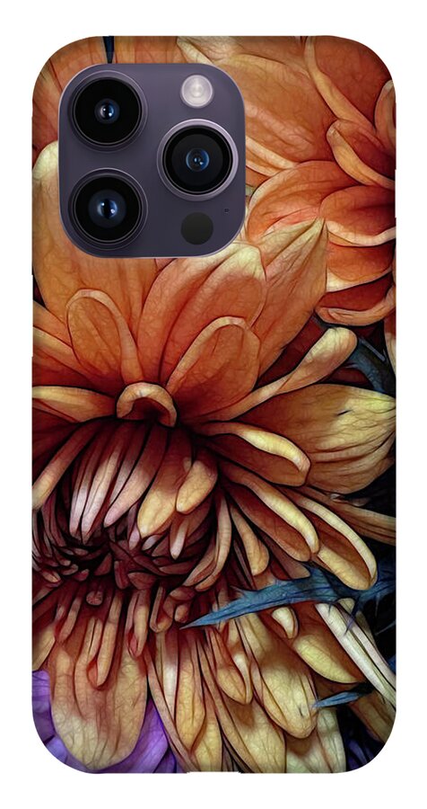 October Flowers 8 Vibrant Orange Flowers Close-Up - Phone Case