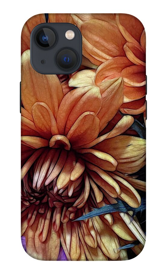 October Flowers 8 Vibrant Orange Flowers Close-Up - Phone Case