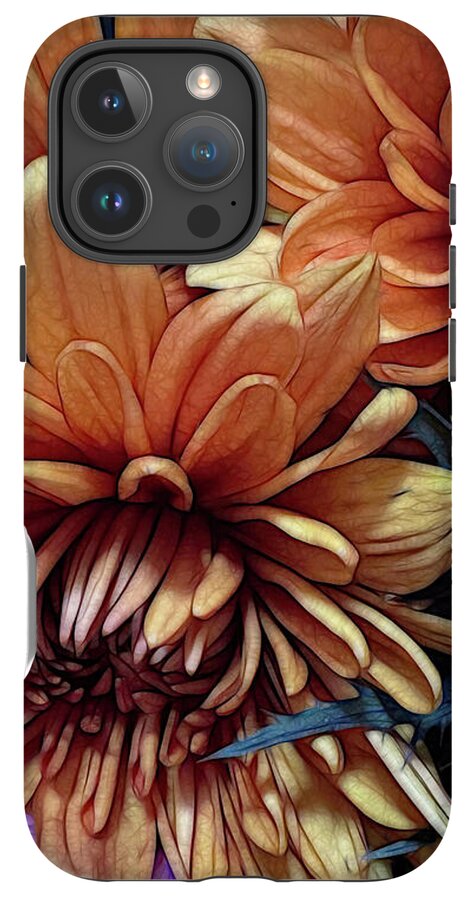 October Flowers 8 Vibrant Orange Flowers Close-Up - Phone Case