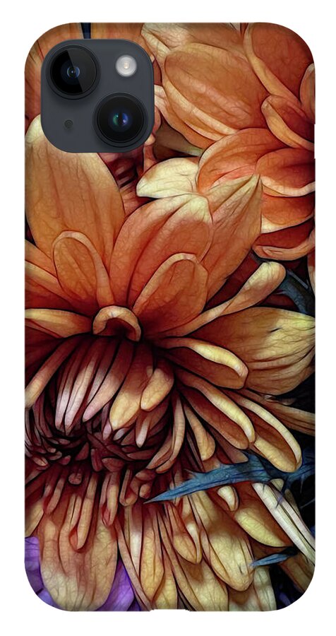 October Flowers 8 Vibrant Orange Flowers Close-Up - Phone Case