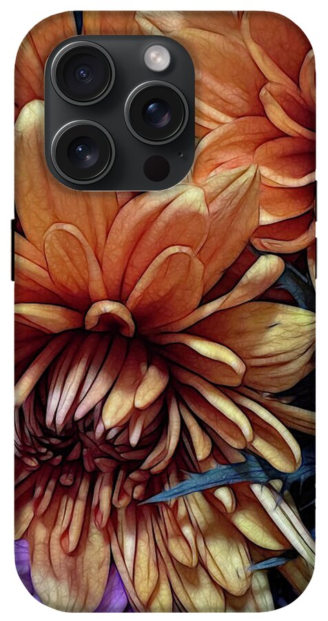 October Flowers 8 Vibrant Orange Flowers Close-Up - Phone Case