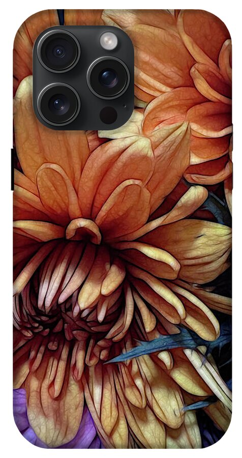 October Flowers 8 Vibrant Orange Flowers Close-Up - Phone Case