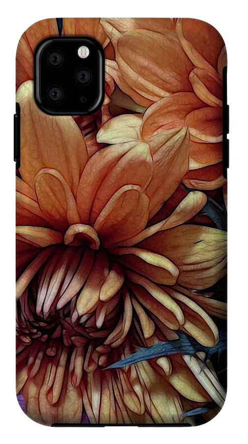 October Flowers 8 Vibrant Orange Flowers Close-Up - Phone Case