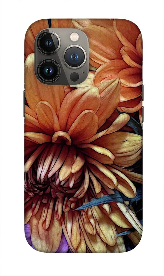 October Flowers 8 Vibrant Orange Flowers Close-Up - Phone Case