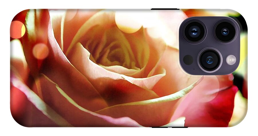 Pink Rose in Sparkling Lights - Phone Case