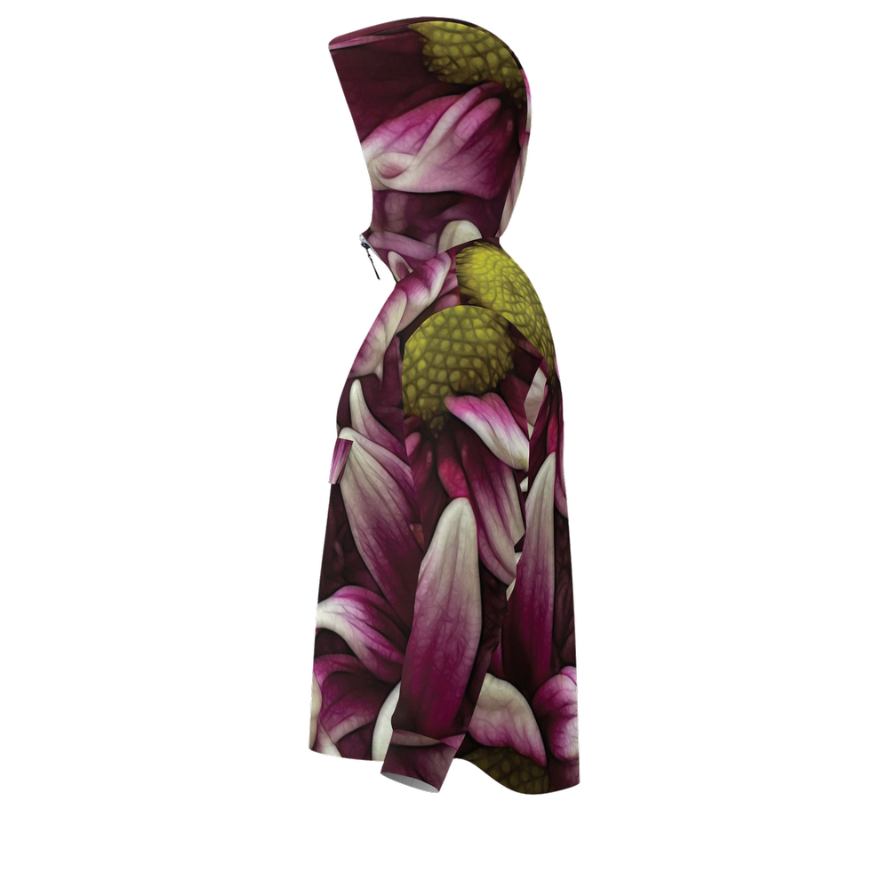 October Flowers 7 Unisex Fleece-Lined Quarter Zip Pocket Hoodie