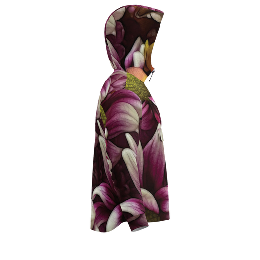 October Flowers 7 Unisex Fleece-Lined Quarter Zip Pocket Hoodie