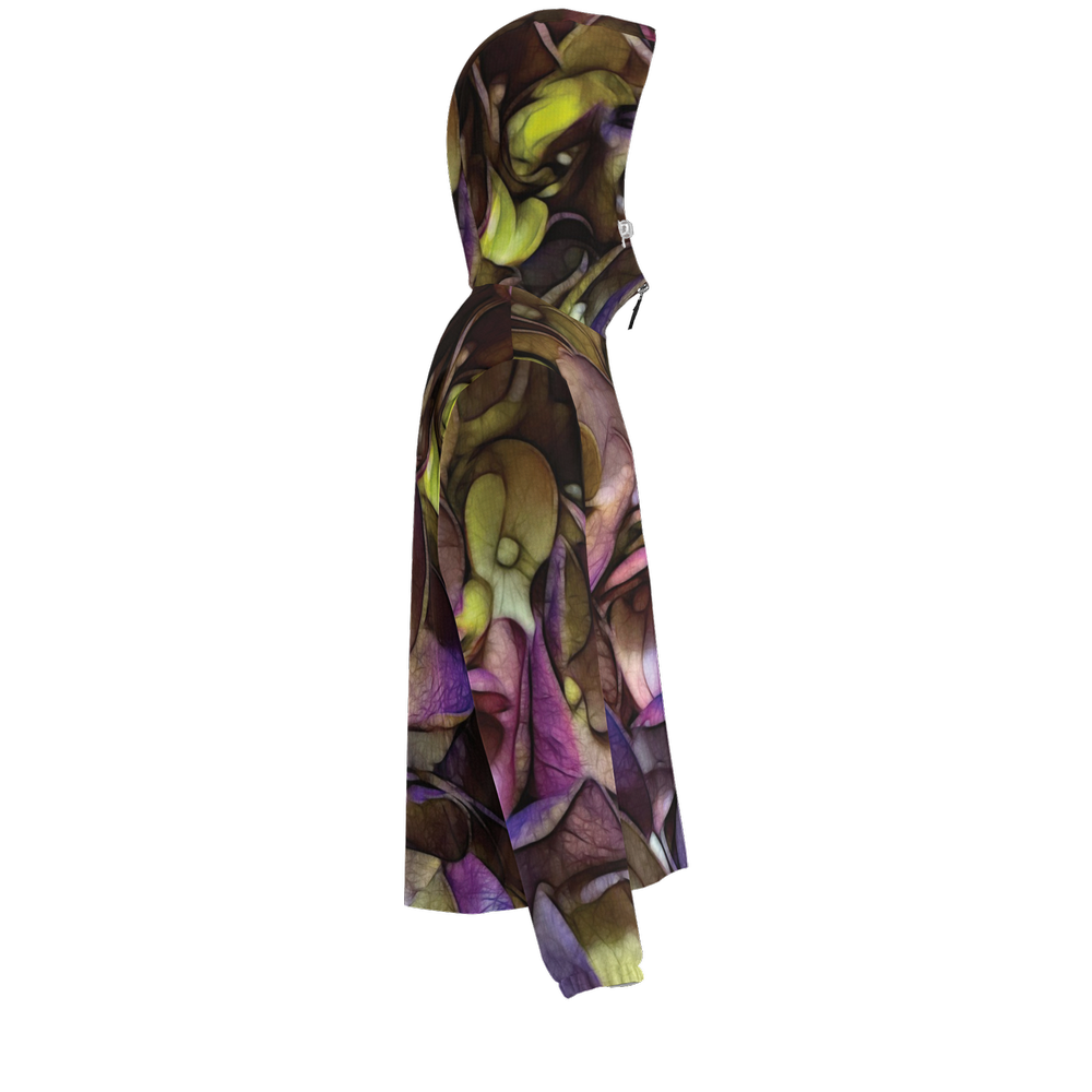 October Flowers 4 Unisex Lightweight Hooded Windbreaker- Water Resistant