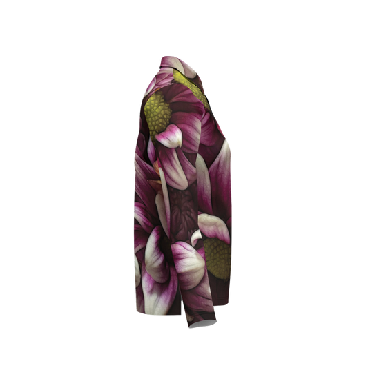 October Flowers 7 Women's Classic Fit Long-Sleeve Polo Shirt-Cotton Feel 200g