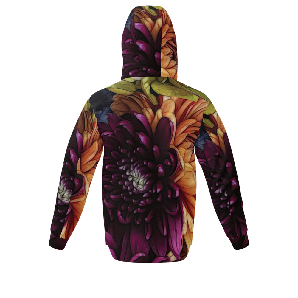 October Flowers 9 Unisex Fleece-Lined Quarter Zip Pocket Hoodie