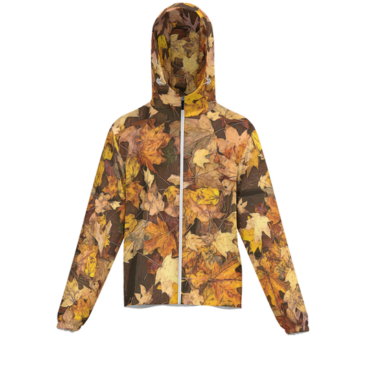 Late October Leaves No 3 Unisex Lightweight Hooded Windbreaker- Water Resistant