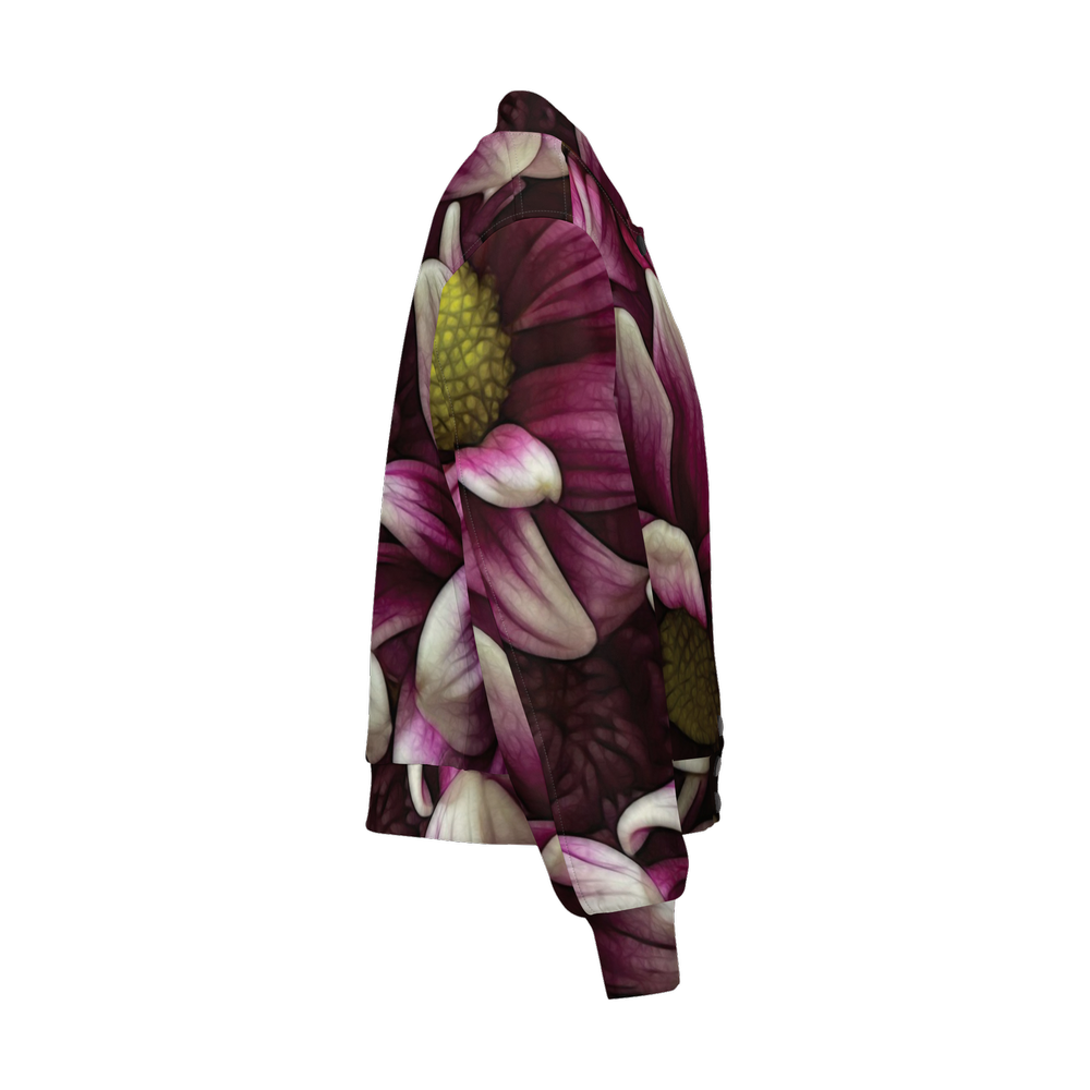 October Flowers 7 Women's Double Layered Bomber Sports Jacket-Techno Scuba Knit