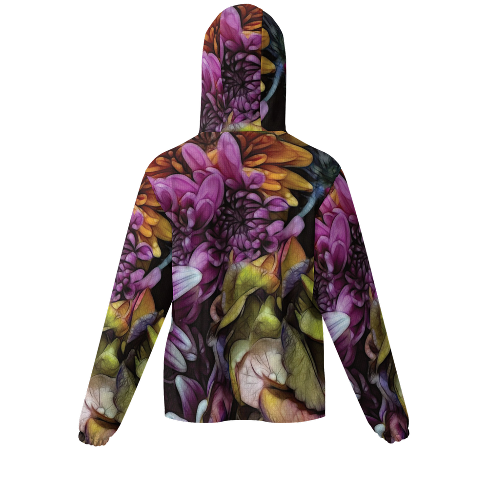 October Flowers 6 Unisex Lightweight Hooded Windbreaker- Water Resistant