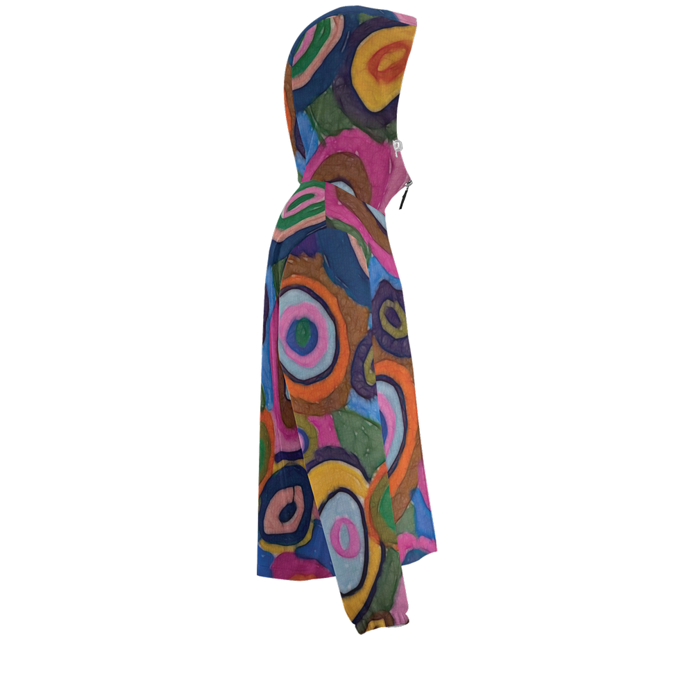 Warm Autumn Bubbles Unisex Lightweight Hooded Windbreaker- Water Resistant