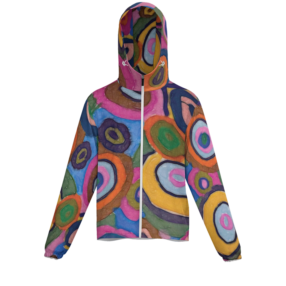 Warm Autumn Bubbles Unisex Lightweight Hooded Windbreaker- Water Resistant