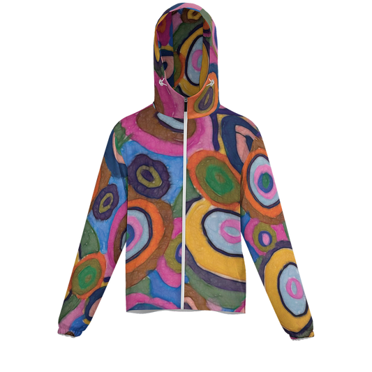 Warm Autumn Bubbles Unisex Lightweight Hooded Windbreaker- Water Resistant