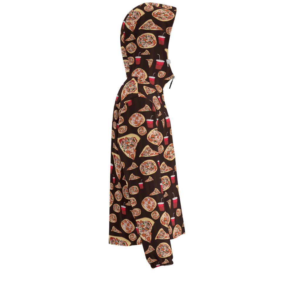 Pizza Pattern Unisex Lightweight Hooded Windbreaker- Water Resistant