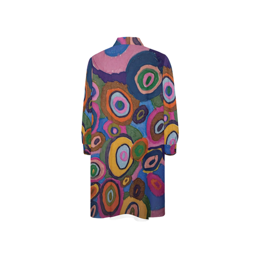 Warm Autumn Bubbles Women's High-Low Long-Sleeve Hem Shirt Silky-like Elegance