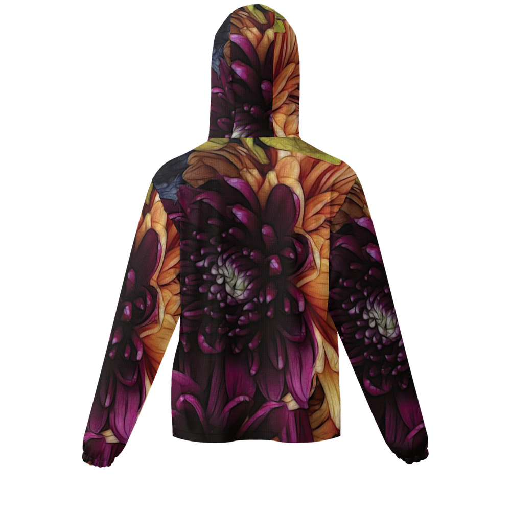 October Flowers 9 Unisex Lightweight Hooded Windbreaker- Water Resistant