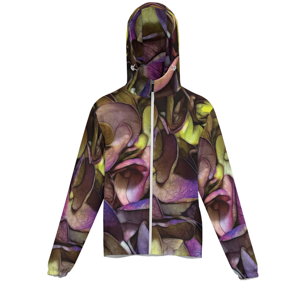 October Flowers 4 Unisex Lightweight Hooded Windbreaker- Water Resistant