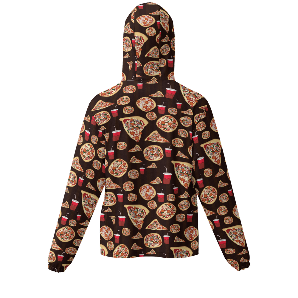 Pizza Pattern Unisex Lightweight Hooded Windbreaker- Water Resistant