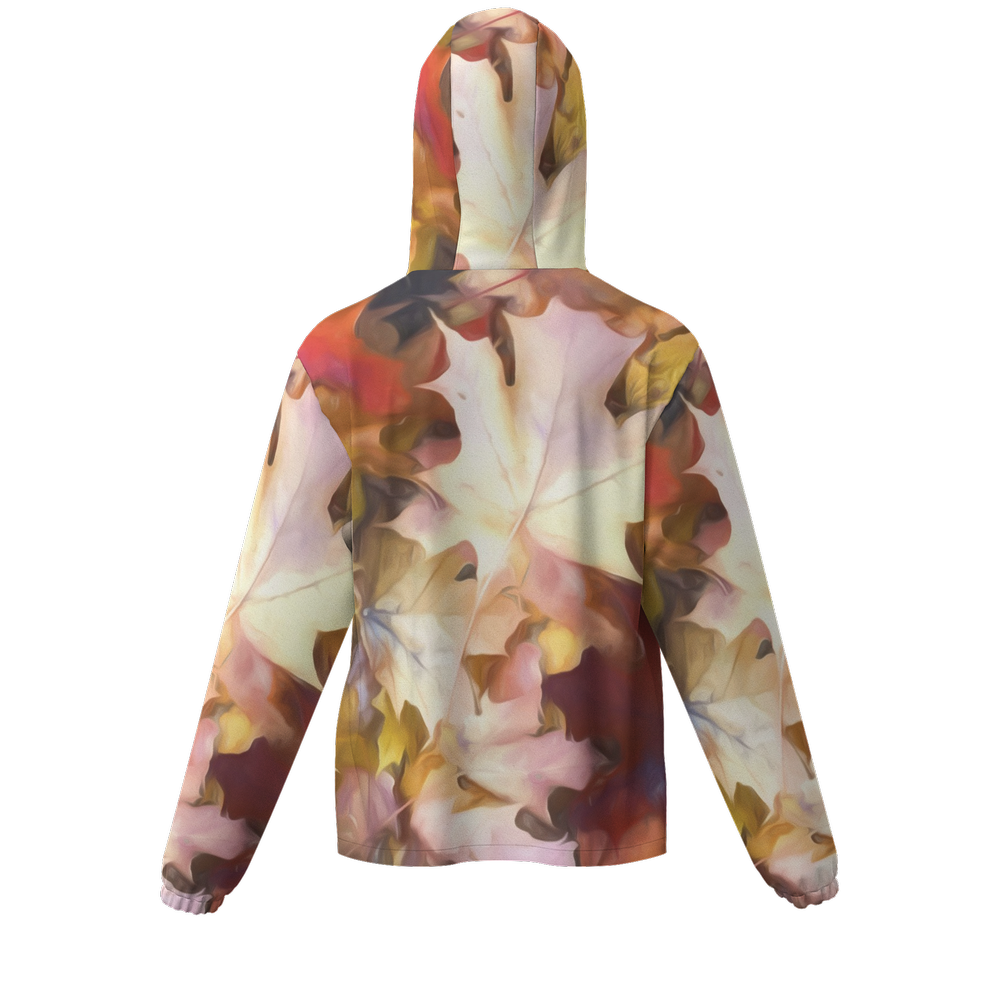 Fall Leaves Bright Unisex Full-Zip Hooded Windbreaker Jacket - Water Resistant