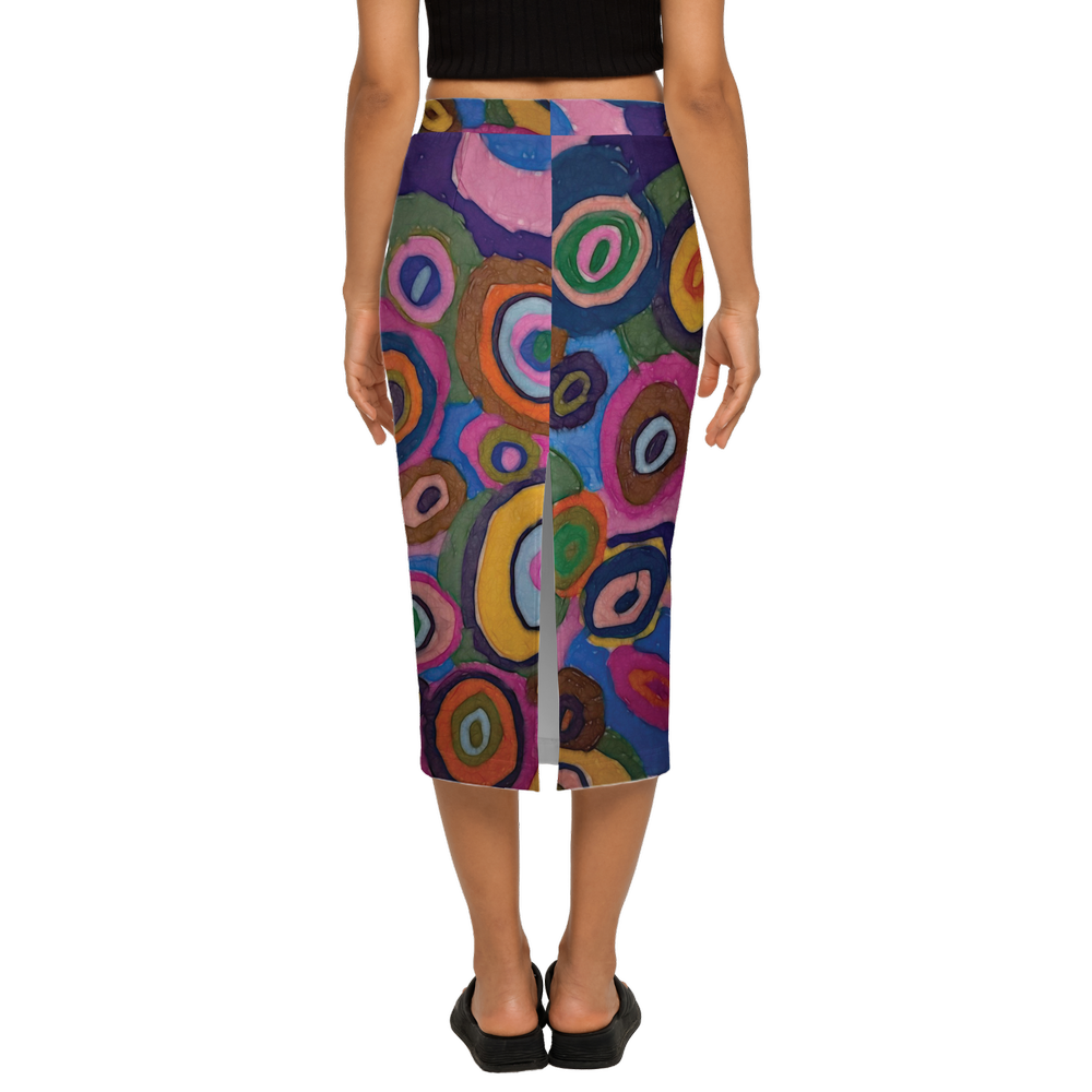 Warm Autumn Bubbles Women's Back Split Pencil Skirt-Heavy Knit