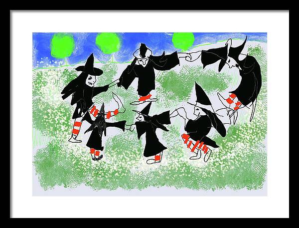 Six Witches Dancing - Framed Print