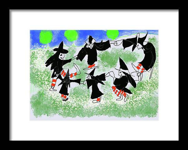 Six Witches Dancing - Framed Print