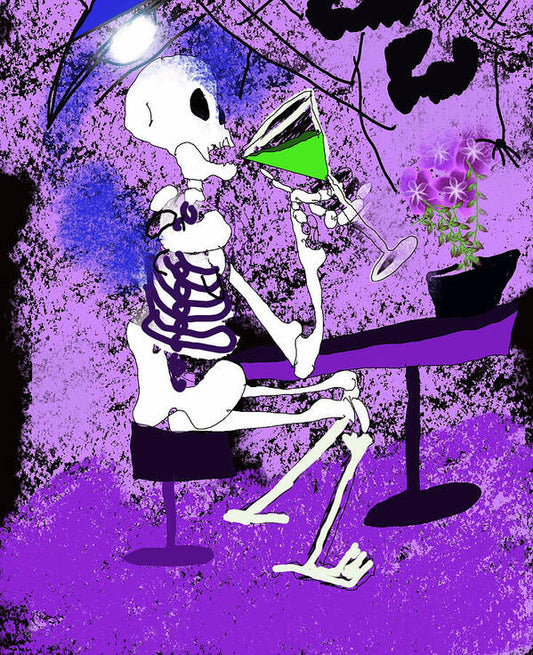 Skeleton Sipping Margarita - Art Print