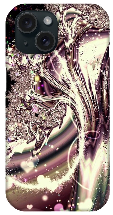 Sometimes I can See Your Sould Silver Liquid Fractal - Phone Case