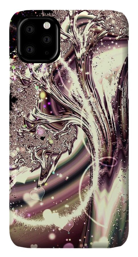 Sometimes I can See Your Sould Silver Liquid Fractal - Phone Case