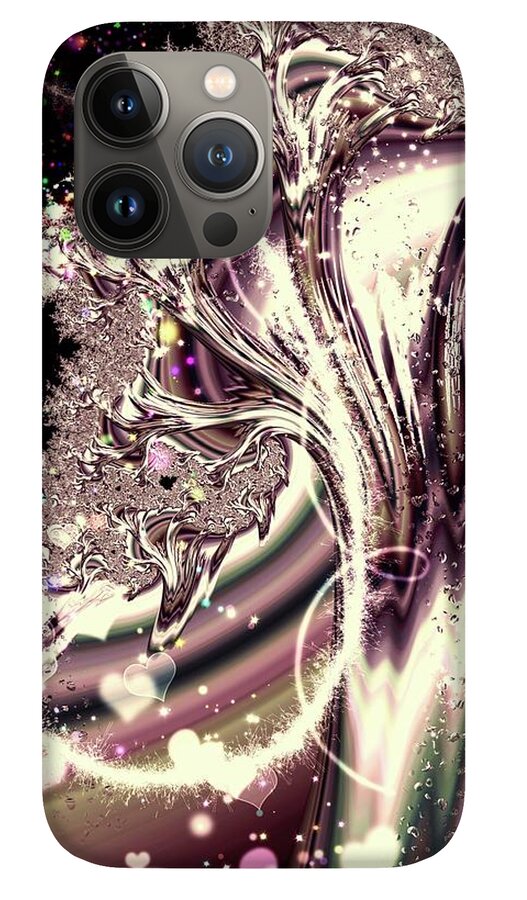 Sometimes I can See Your Sould Silver Liquid Fractal - Phone Case