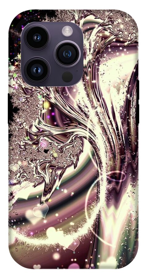 Sometimes I can See Your Sould Silver Liquid Fractal - Phone Case