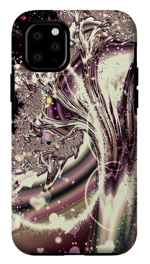 Sometimes I can See Your Sould Silver Liquid Fractal - Phone Case