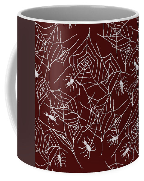 Spider Webs on Red - Mug