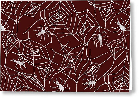 Spider Webs on Red - Greeting Card