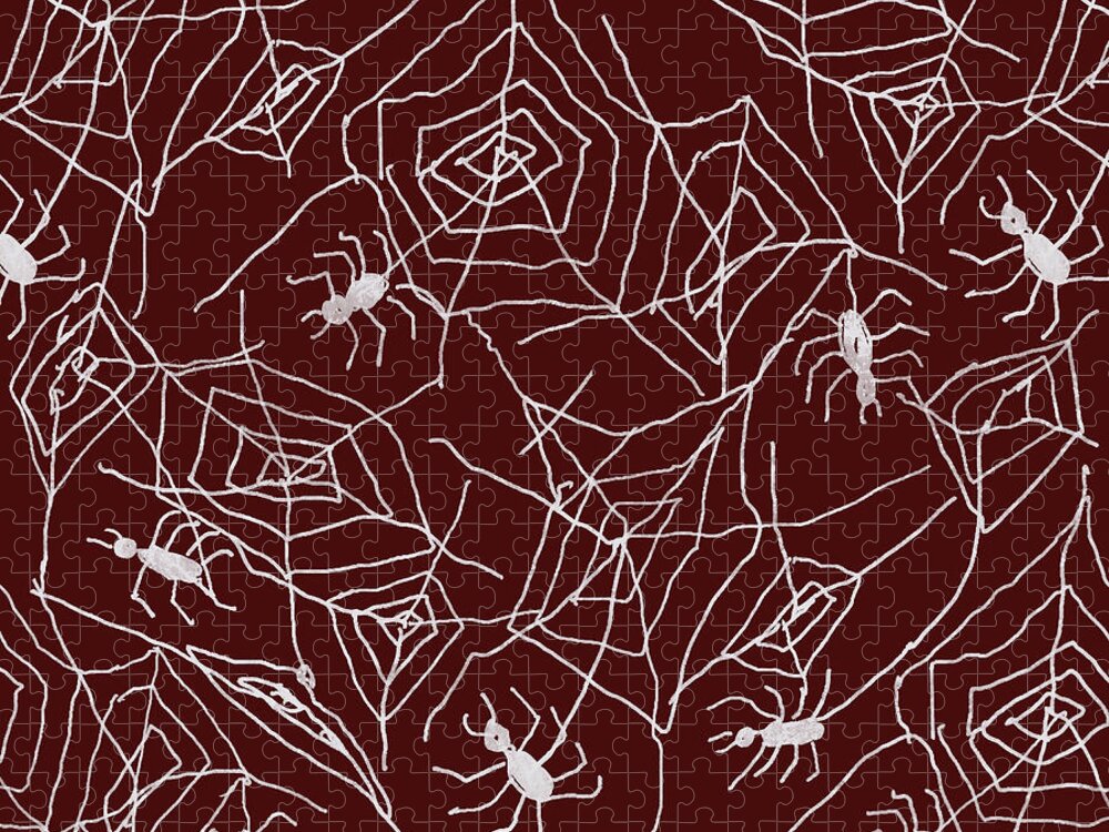 Spider Webs on Red - Puzzle