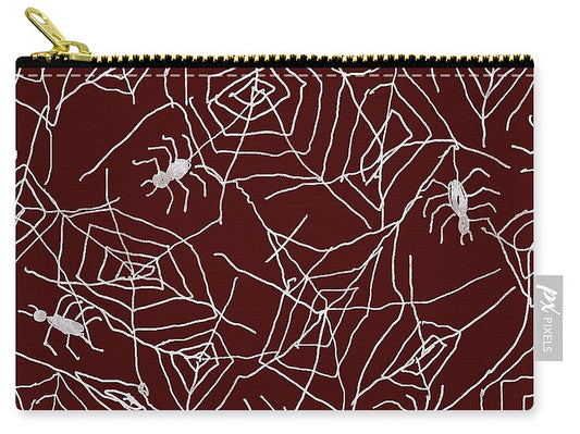 Spider Webs on Red - Zip Pouch