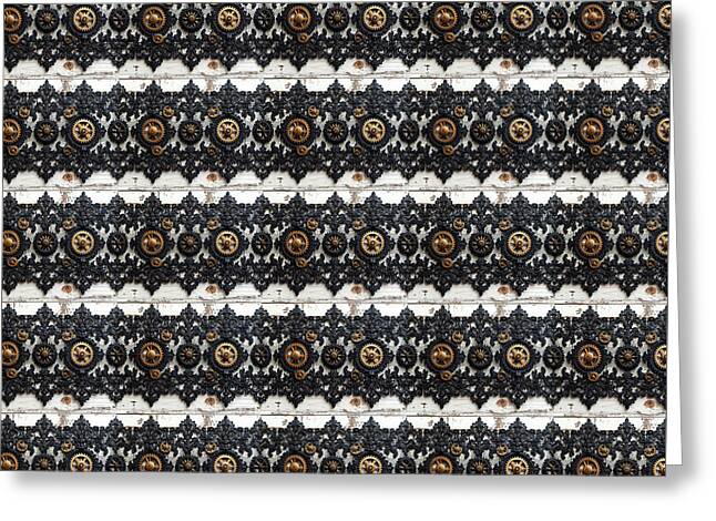 Steampunk Black Lace Pattern - Greeting Card