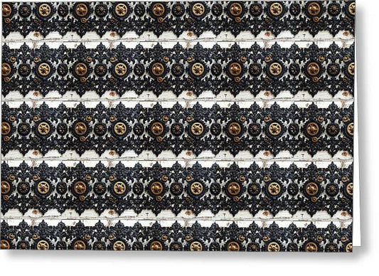 Steampunk Black Lace Pattern - Greeting Card