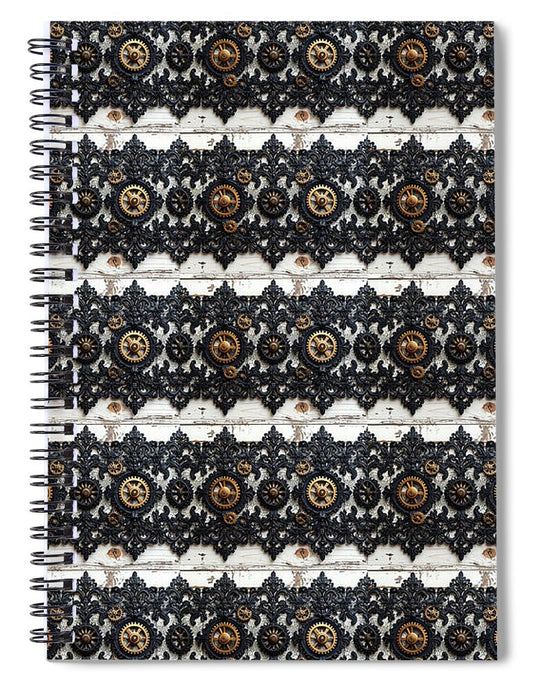 Steampunk Black Lace Pattern - Spiral Notebook