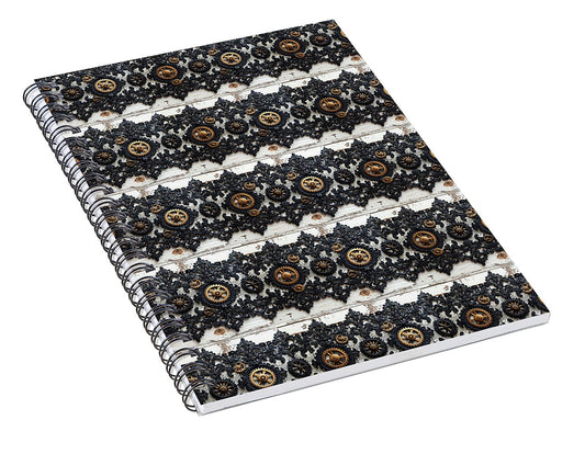 Steampunk Black Lace Pattern - Spiral Notebook